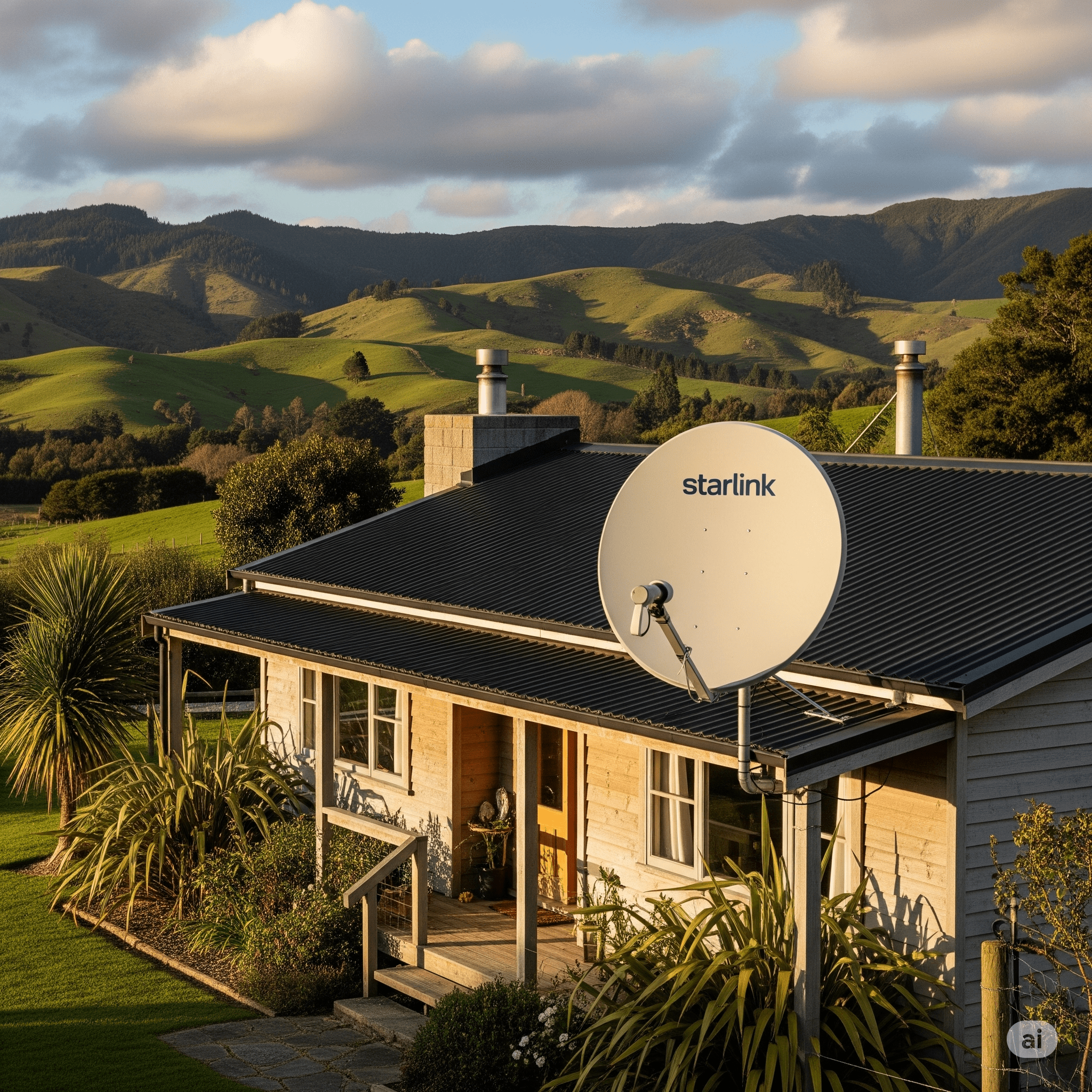 Starlink satellite dish installation